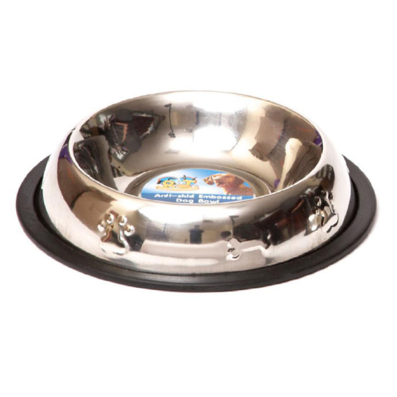 Comedero inox huellitas y huesos