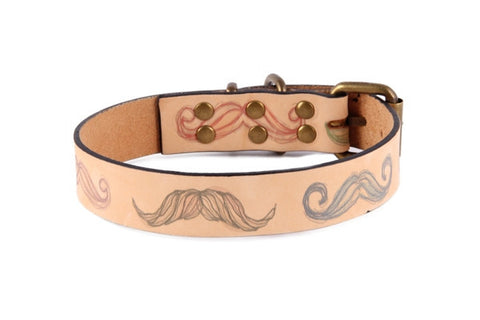 Collar piel Ubrique Diseño Moustache